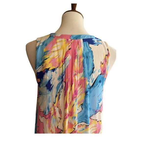 Charles Henry Sleeveless Pleated Printed Shift Dress Size S A31 MSRP $99 - Picture 6 of 12